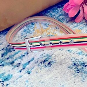 90’s Jelly Belt w/Colorful Stripes